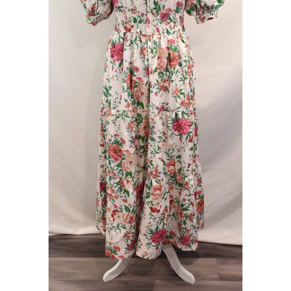 Anthropologie The Somerset Maxi Dress Womens XS Floral Neutral Motif Puff Sleeve - Picture 4 of 10